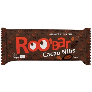 ROO'bar 100% RAW bio gyümölcsszelet kakaóbab&mandula, 30g