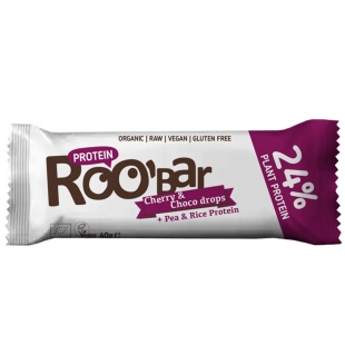 ROO'bar 100% RAW bio protein szelet cseresznye&csoki, 40g