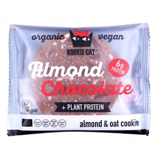 Kookie Cat bio vegán gm gluténmentes mandulás zabkeksz proteinnel, 50 g